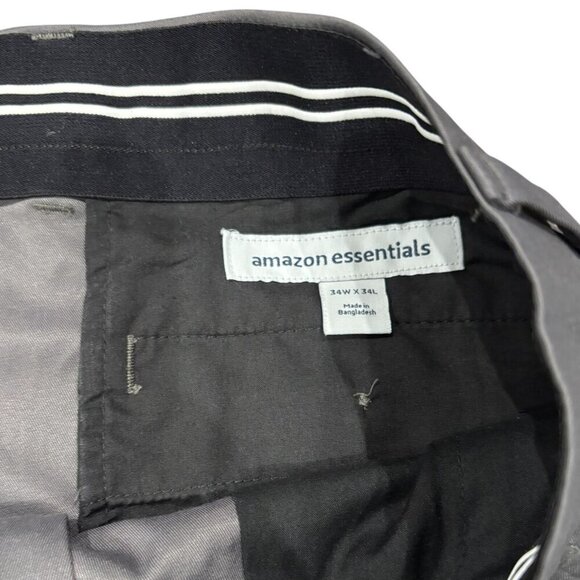 Essentials Slim Fit Chino Pants 34x34 Gray Stretch Casual‎ Menswear ✨ - Picture 3 of 5